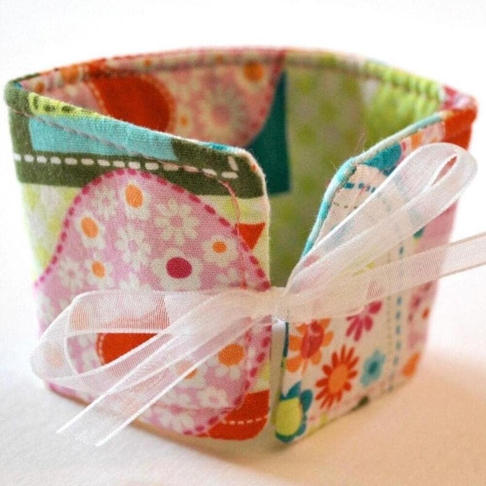 Coffee Cup Sleeve, Colorful Floral Bird Fabric, Gift for Coffee Lovers